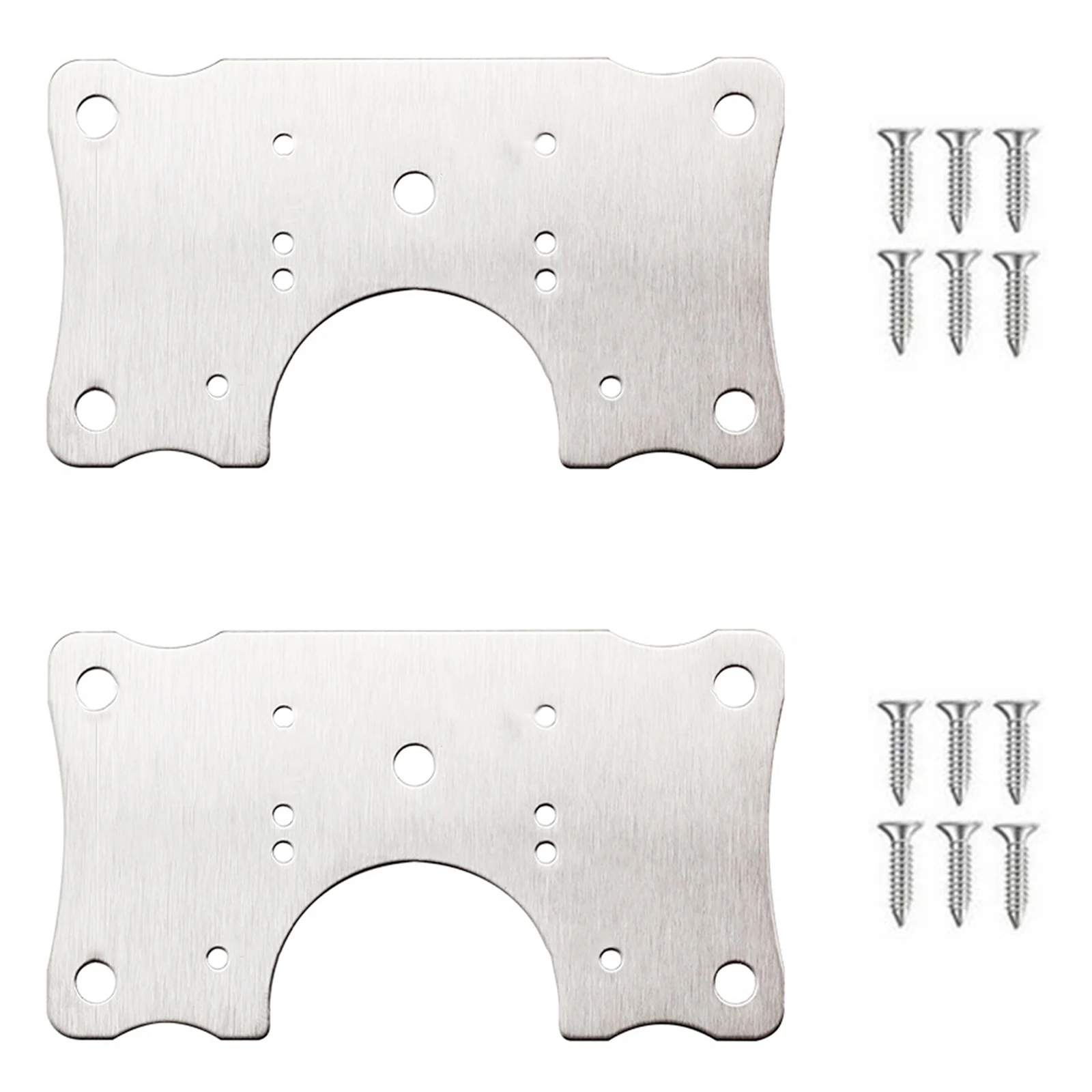 Furniture Hardware Kitchen Cupboard Door Stainless Steel Silver Hinge Repair Kit Plate And Fixing Screws Drawer Cabinet Hinges