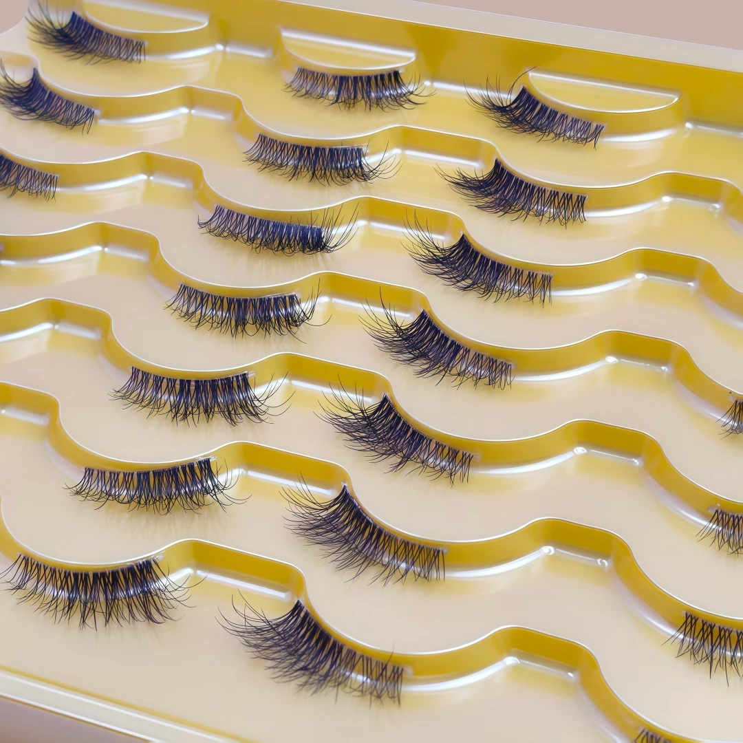 3D Euro-American Style Natural Fresh Realistic False Eyelashes, Secondary Lash Clusters, 14 Pairs Cross-Border Half-Lash False E