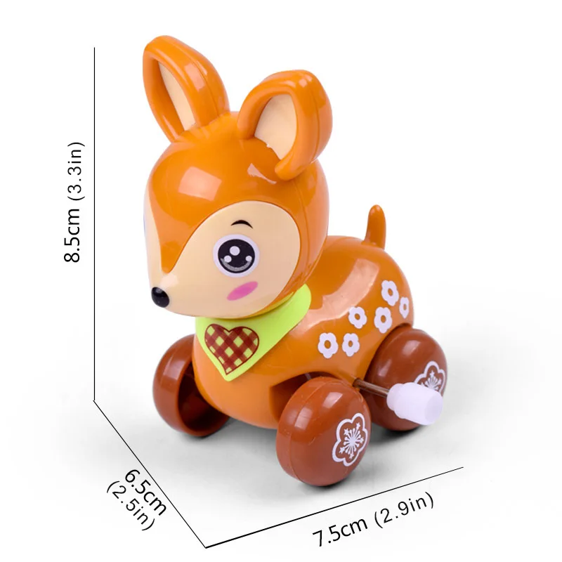 NEW Cute Cartoon Animal Deer Wind Up Toys Colorful Clockwork Spring Newborn Toys Running Toy for Kids Baby Gifts for Children