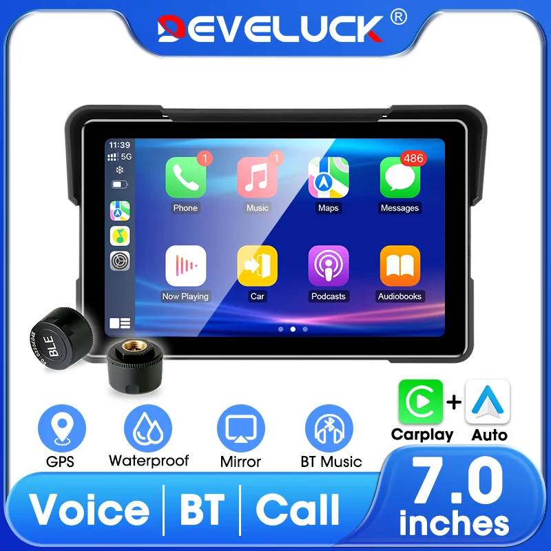

5/7 inch Carplay Motorcycle Navigation Android Auto Moto Display Screen Portable Moto Multinedia Player Monitor IPX7 Waterproof