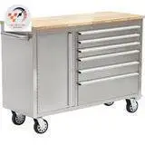 AIROW 48 Stainless Steel Mobile Locker with 6 Drawers - Mobile Locker for Garage and Workspace