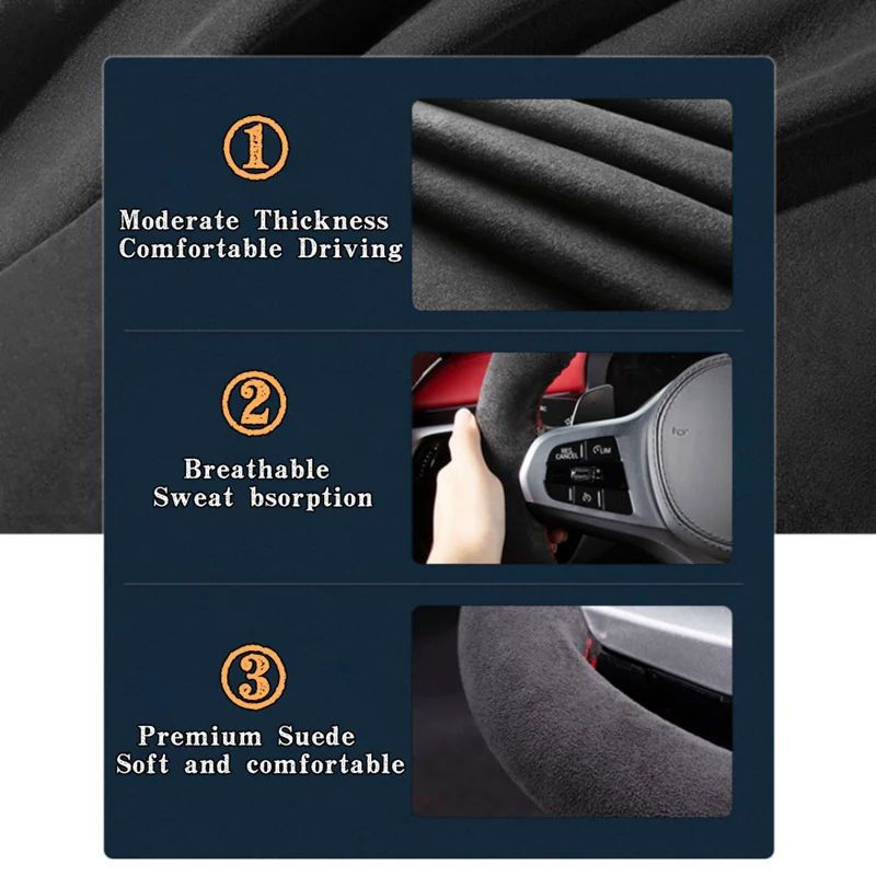 Protector de volante de coche personalizado para Porsche Cayenne Panamera gamuza cuero genuino DIY trenza de volante Original