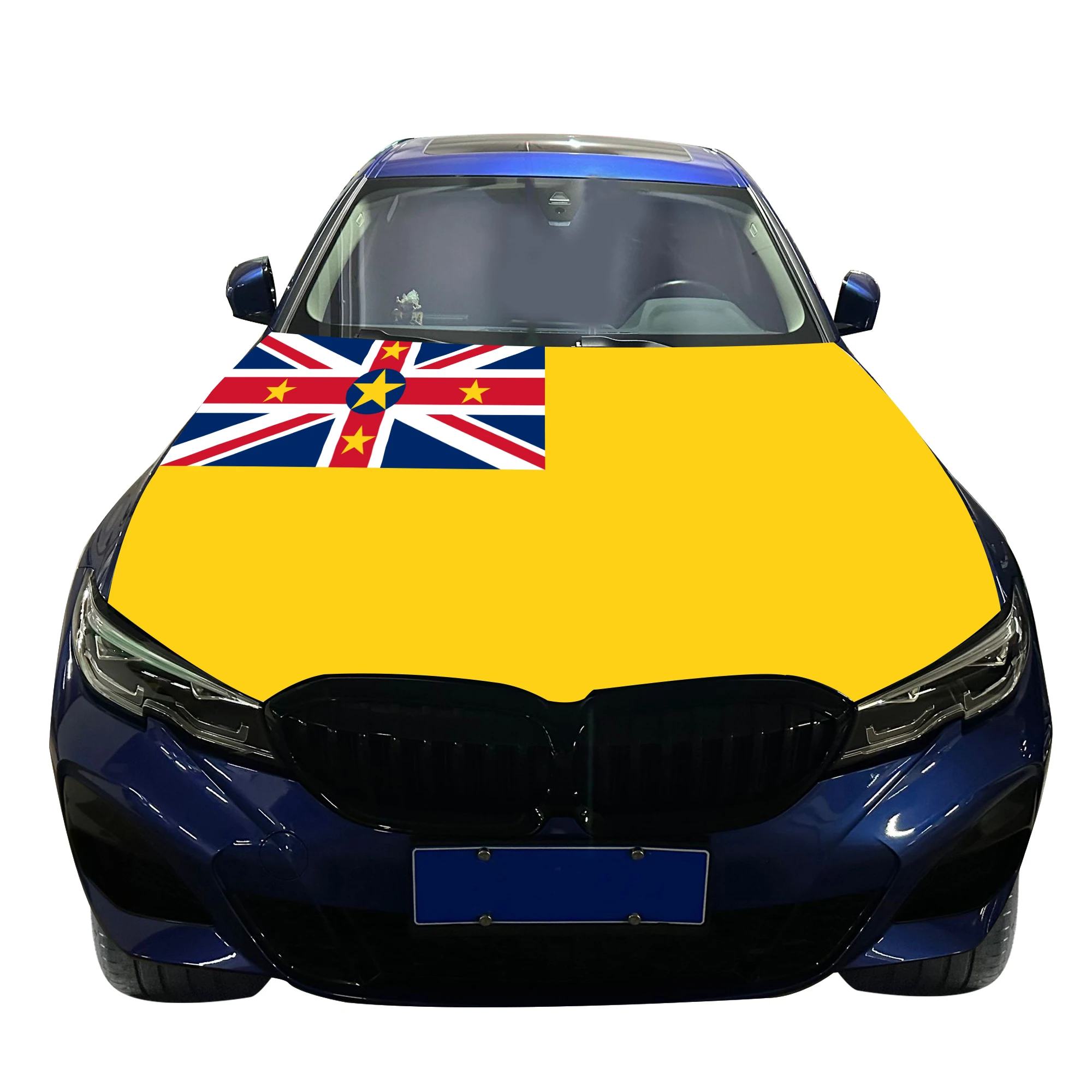 Niue Car Hood Cover Flag  Universal Size Elastic Polyester 120x150cm for Car Decor