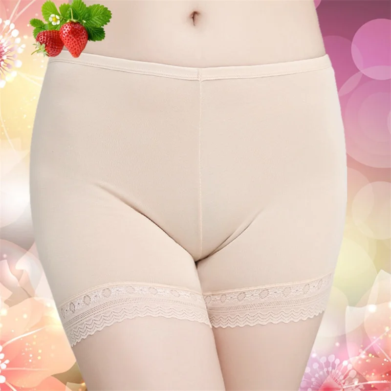 높은 허리 대나무 면 속옷 여성용 플러스 사이즈 팬티 반바지 안티 라이트 안전 바지 편안한 통기성 이너웨어