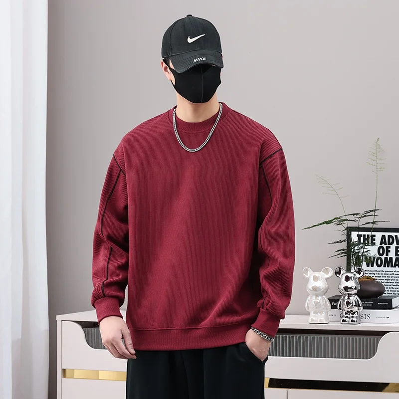 

Men's Crew Ne Long Sve Sweatirt Spring Autumn Faion Urban Sle Comfortable Cotton Polyester Blend Base Layer Top