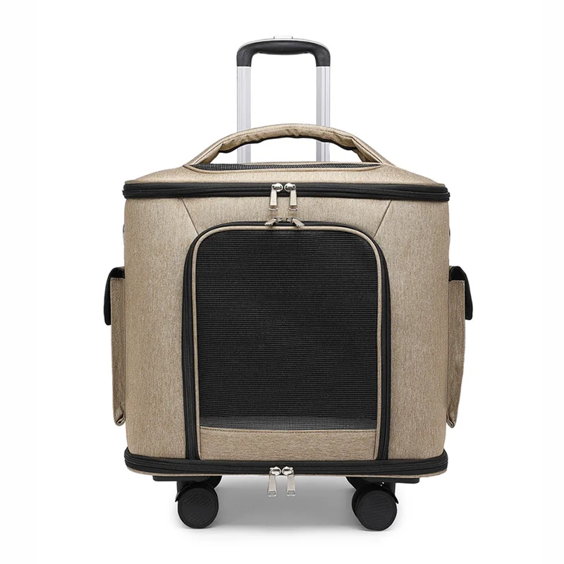 حقيبة دوارة للحيوانات الأليفة قابلة للطي، حقيبة الحيوانات الأليفة المحمولة للتهوية والتهوية والتهوية في الهواء الطلق، أمتعة الحيوانات الأليفة ذات سعة كبيرة