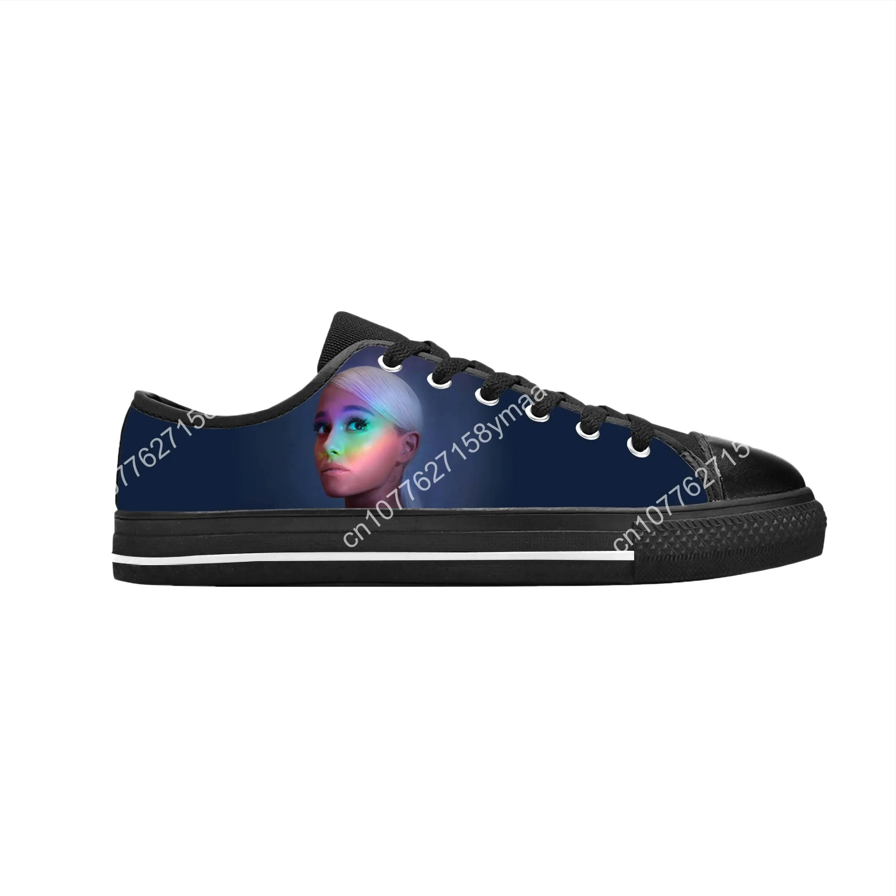 Pop Singer Music Ariana Cute Fashion Popular Rock Casual Cloth Shoes Low Top Comfortable Breathable 3D Print Men Women Sneakers
