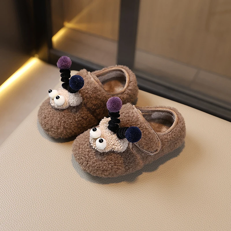 2025 جديد الشتاء الأطفال أفخم أحذية للفتيات الاسلوب المناسب لينة أسفل المضادة للانزلاق تنوعا أحذية قطنية الطفل عادية