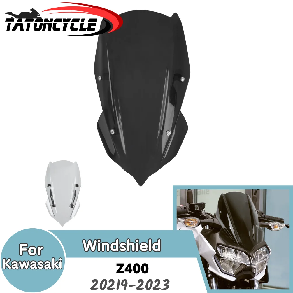 

Z400 Windscreen Windshield For Kawasaki Z 400 2019-2023 Motorcycle Front Flyscreen Wind Deflector Screen Shield Accessories