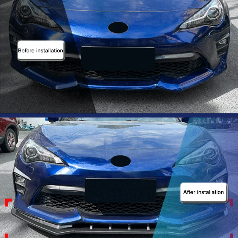 1Pcs Black ABS Front Lip Front Shovel Front Corner Modification Accessories For Toyota Subaru GT86 FT86 2017‑2020 Style