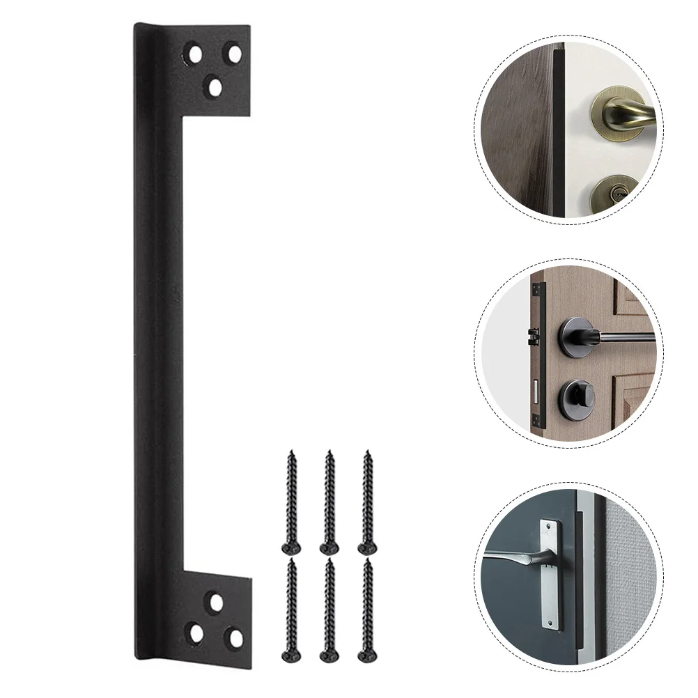

Heavy Duty L-Shaped Door Latch Guard Plate Stainless Steel Outswing Door Security Protector Cover with Anti-Theft Reinforcement