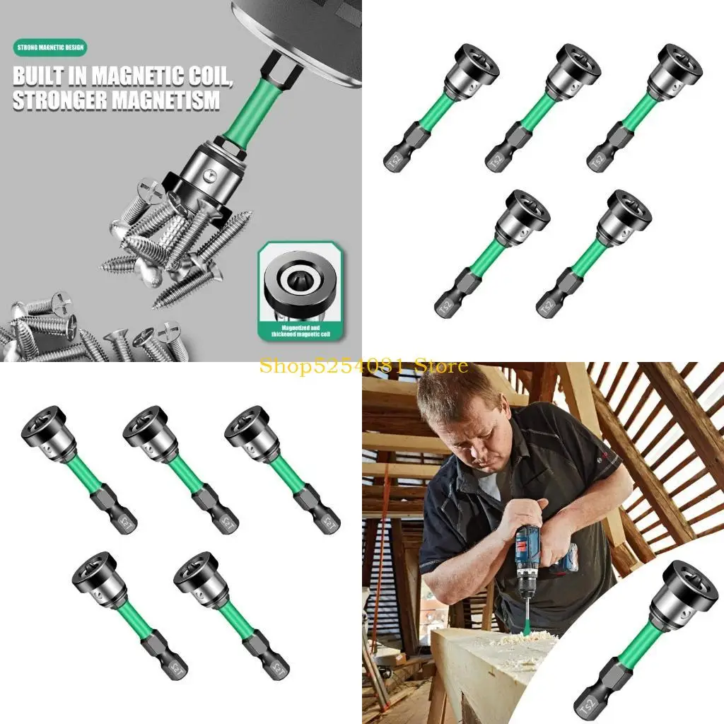 

AXYC 5 шт. отвертки с магнитным позиционированием, биты для гипсокартона PH2, биты для гипсокартона, винт с шестигранным