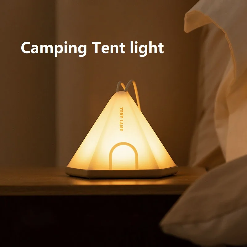 

2pcs Outdoor Camping Tent Nightlight Portable Atmosphere Nightlight Bedroom Desktop Bedside Sleeping Light Gift USB charging