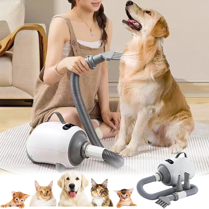 

2100W Dog Dryer LED Pet Dryer Cat Dog Grooming Negative Ion Blower Smart Hot Wind Heater Adjustable Blow-dryer Force Hair Dryer