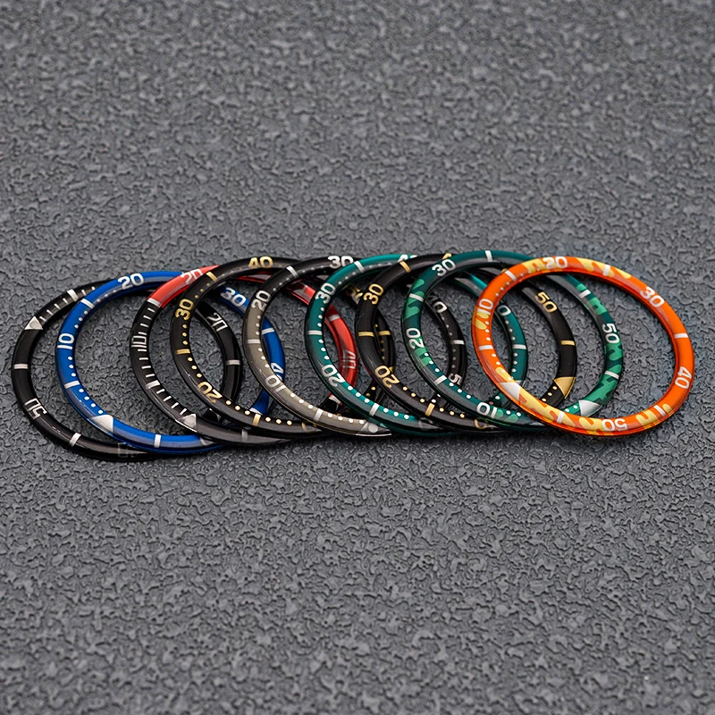 Seiko-bisel de reloj de Material de resina, 38mm, se adapta a la caja del reloj SKX007 SRPD, anillo de inserción, diámetro interior de 31,5mm, accesorios de reemplazo de reloj