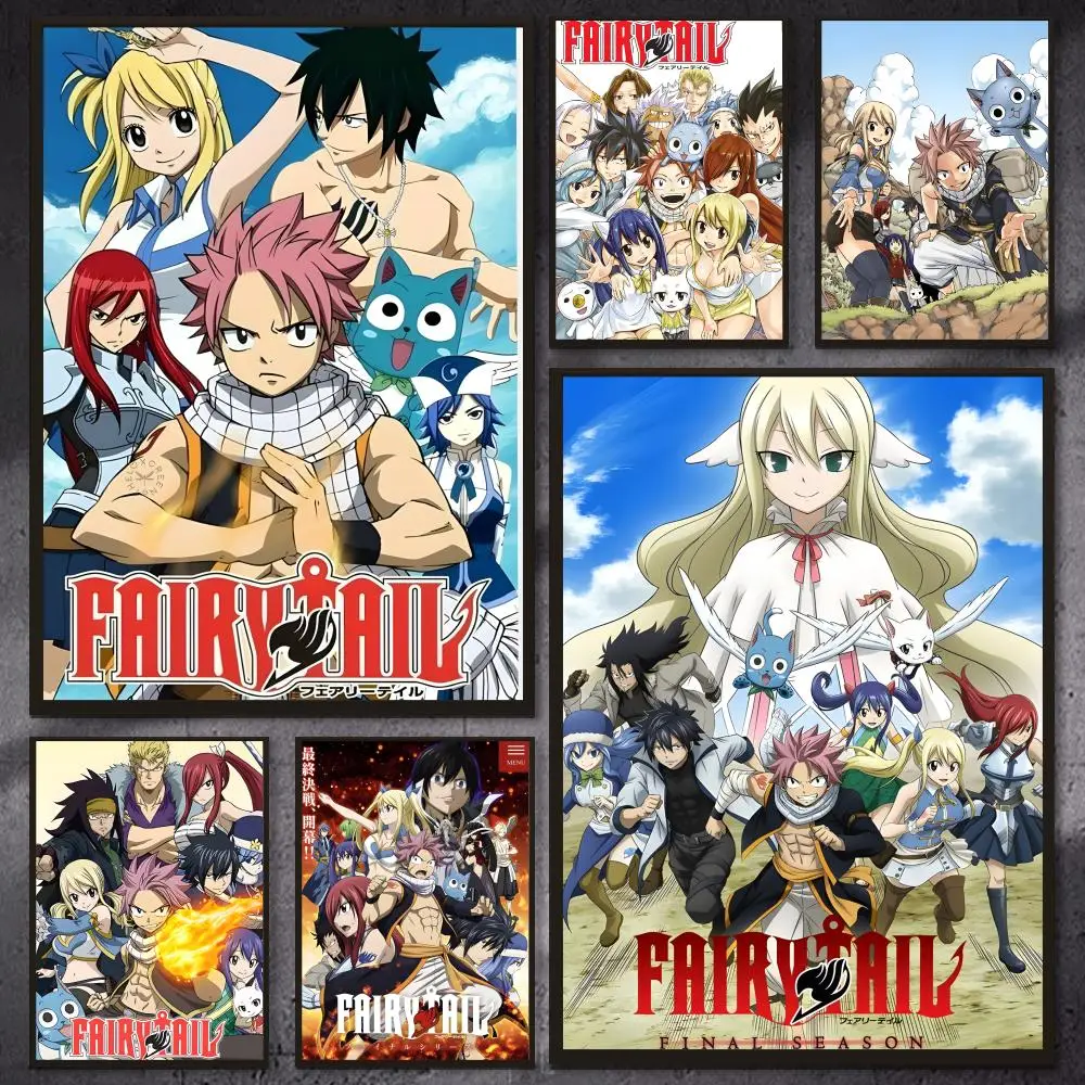 F-Fairy Tail Anime Classic Movie Poster Versatile HD Waterproof Wall Art Self-Adhesive Decor for Any Space Ideal Gift
