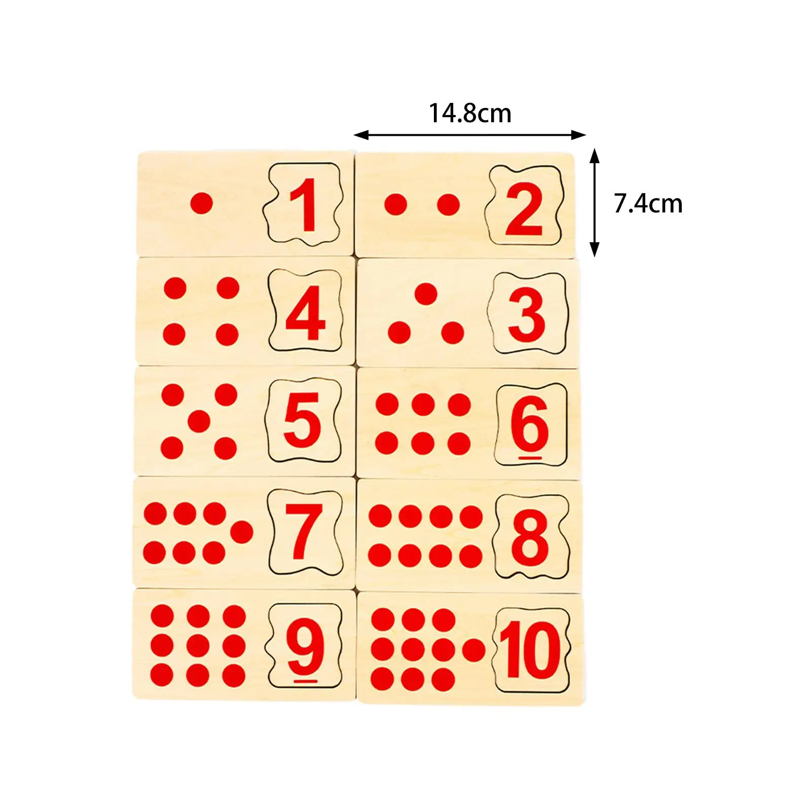 10x Houten Tellen Blokken Wiskunde Speelgoed Puzzels Matching Game voor Leeftijden 3 4 5 Jaar Oude Peuters Kinderen Kleuterschool