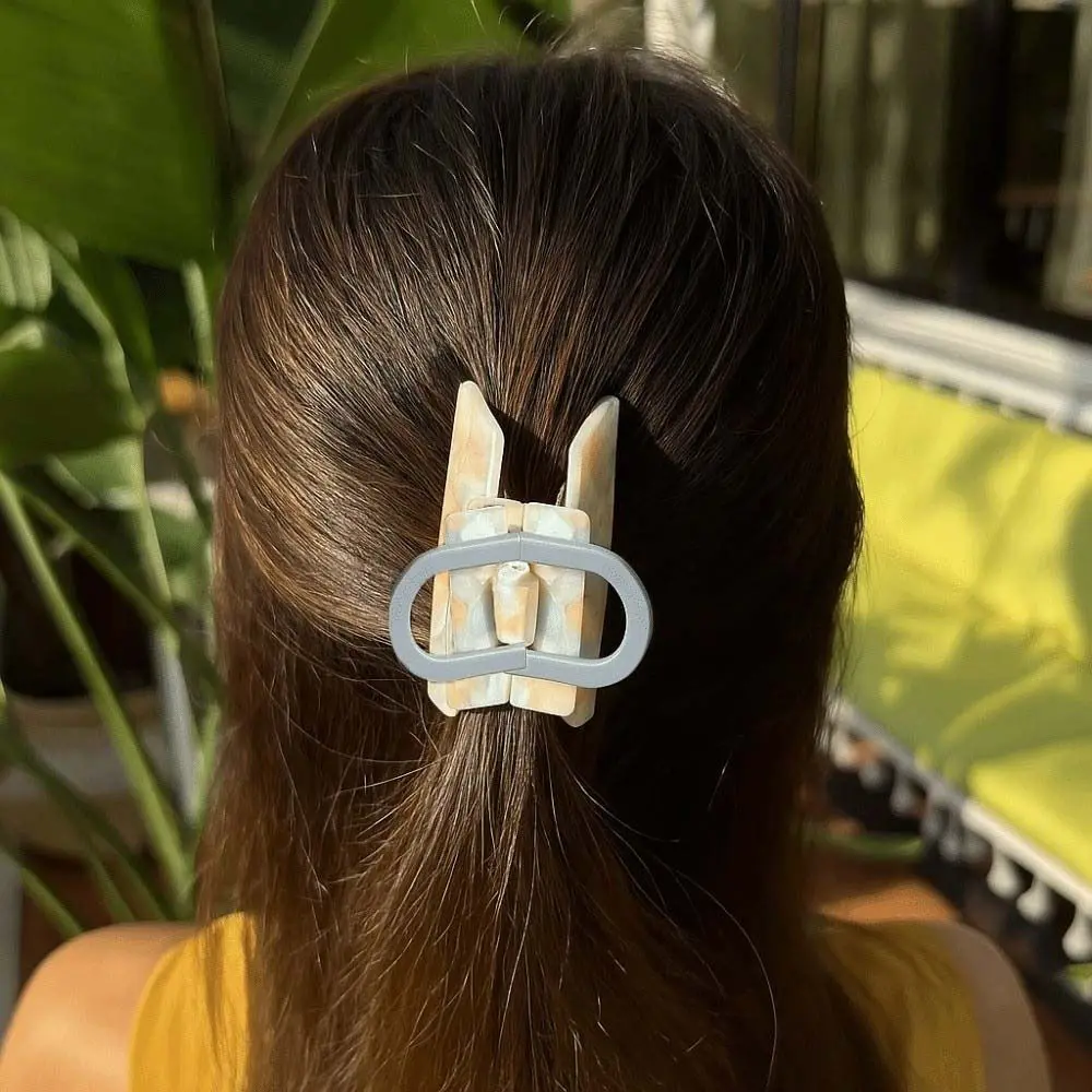 

Elegant Handbag Shaped Shark Clip Korean Style Creative Acetic Acid Hair Claw Gradient Color Hairgrips Square Hair Claw Party