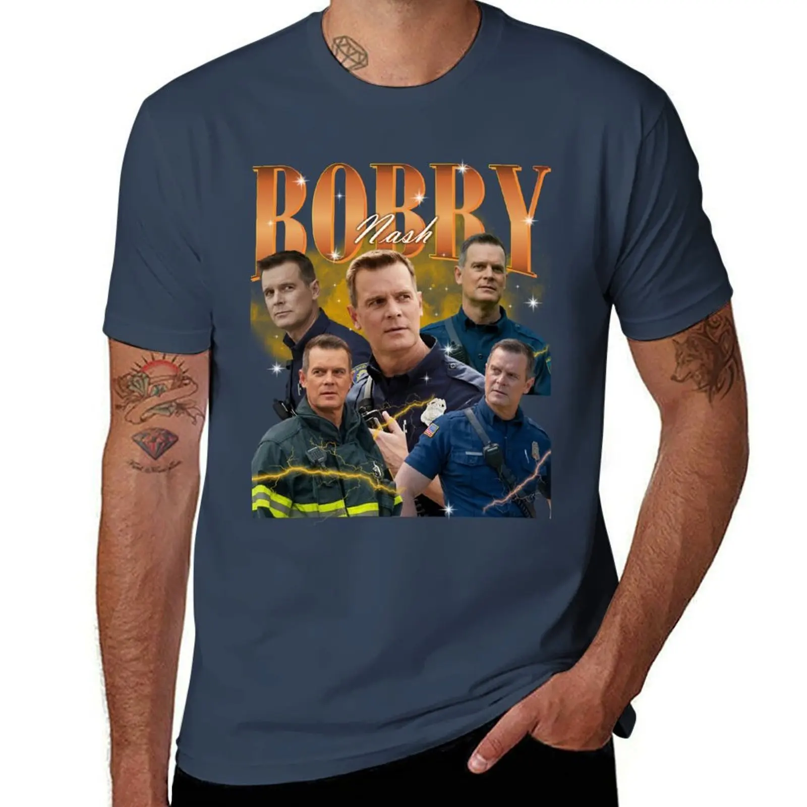 

BOBBY 9-1-1 Firefighter Vintage T-Shirt t shirts for man graphic tees t shirt man casual T-Shirt