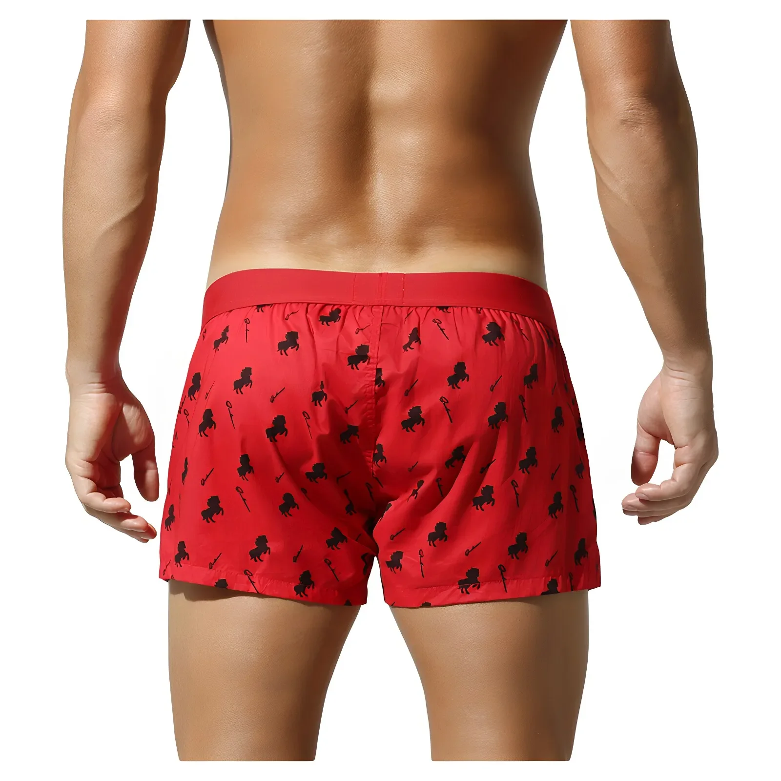 SEOBEAN Men's Breathable Boxer Briefs Wild Stallion Cotton Boxer Shorts Comfortable Underwear for Men