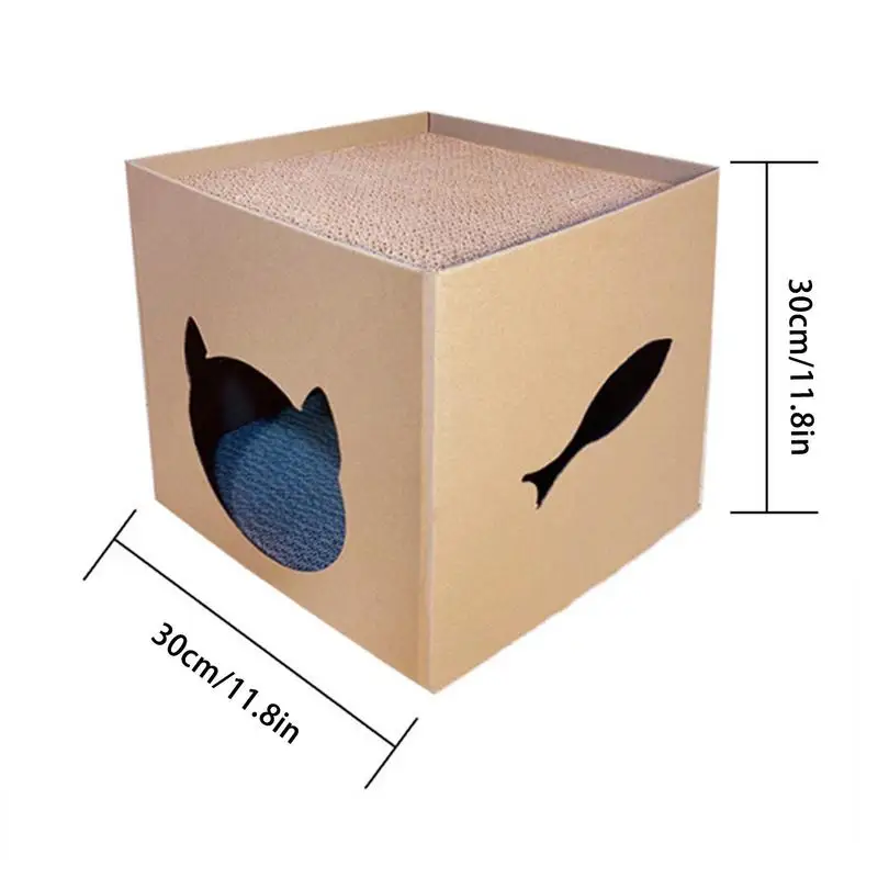 Cat Bed House Cat Scratch Board Double Layer Pet Cat House For Indoor Paper Board Cat Condo Corrugated Paper Cat Scratcher Toys