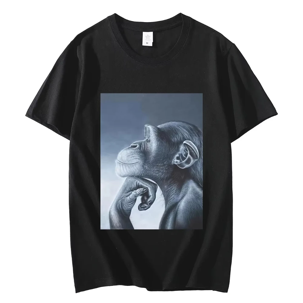 Funny Rage Bait Monkey Meme T-shirts Fashion Vintage Short Sleeve T-shirts Men Women Clothing Summer High Quality Cotton T Shirt