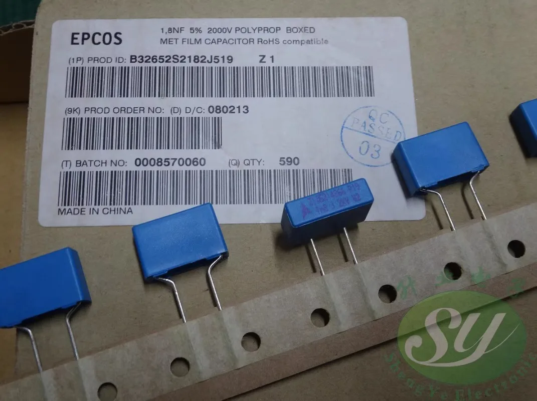 

10PCS EPCOS 0.0018uf/2000v 1.8nf 1n8 1800pf 182 New film capacitor 15MM
