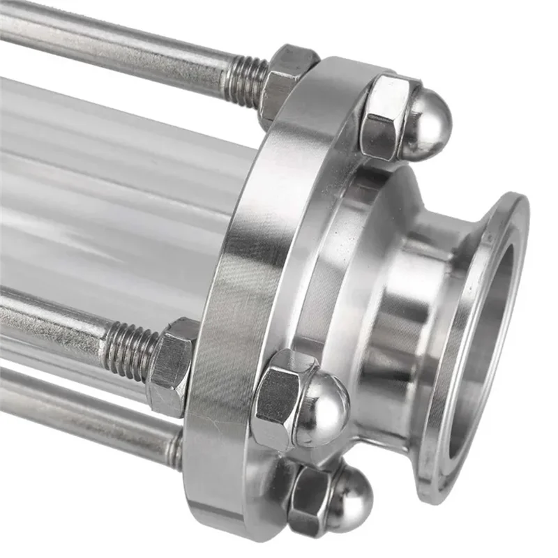 ABKS-1,5" Tri Clamp Flow Schauglas Dioptrien passend für 38 mm Rohr Außendurchmesser 304 Edelstahl gerades Rohr Schauglas