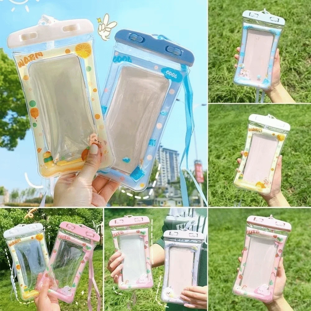 Touch Screen Compatible Waterproof Phone Bag Transparent Dust Seal Waterproof Phone Case Cartoon Airbag Protection