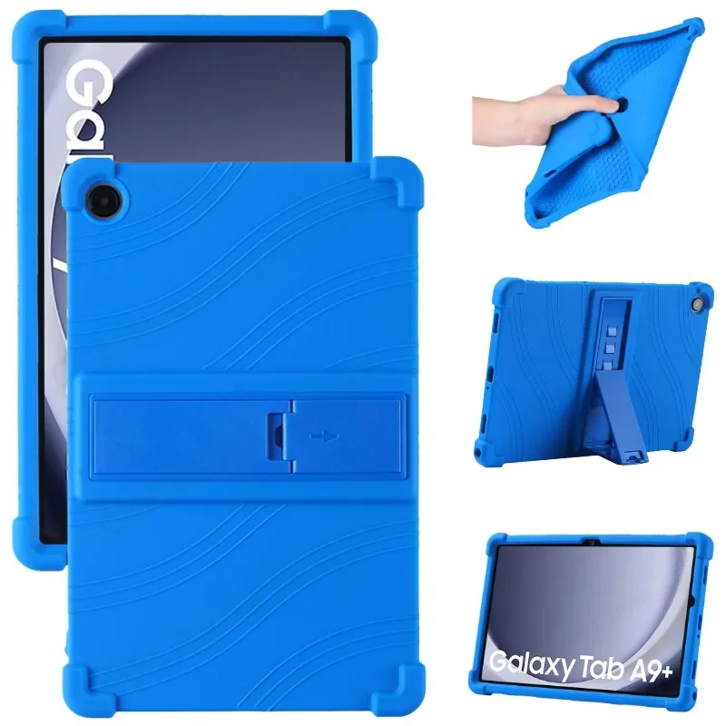 

Soft Silicon Cover For Samsung Galaxy Tab A9 Plus 11" Case SM-X210 SM-X215 SM-X216 Kickstand Funda with 4 Shockproof Airbags