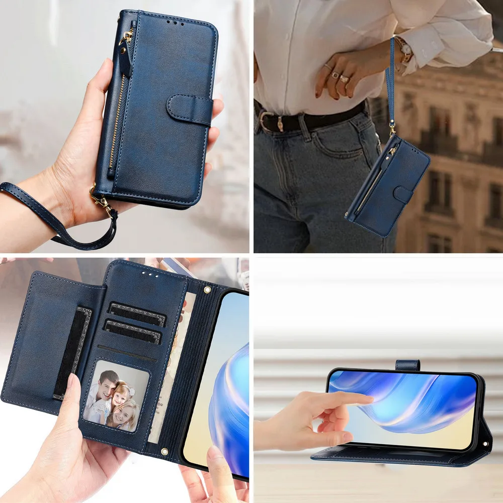 Camon30 20 Premier 5G Flip Case For Tecno Camon 30 Pro Zipper Wallet Leather Crossbody Funda Camon 19 20 Pro 30 Book Cover