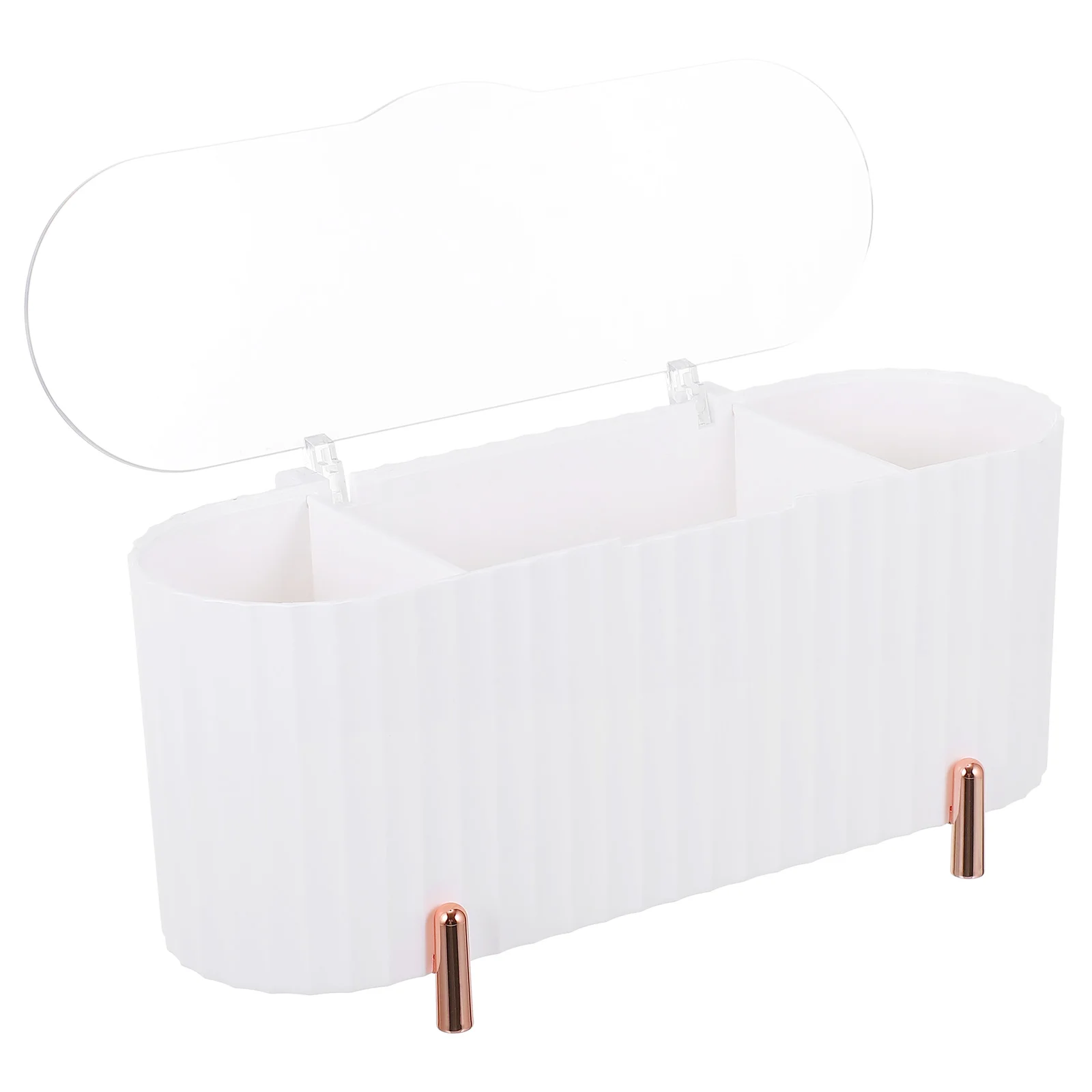 

Cotton Swabs Container 4 Compartments Vanity Storage Box Cotton Pads Bath Salts Makeup ganizer Bathroom Accessories