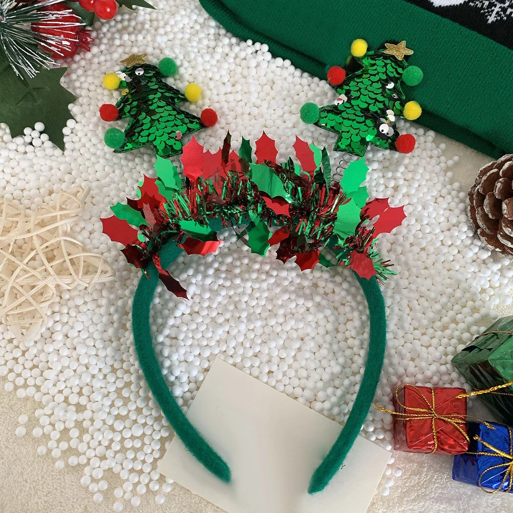 

2 Pcs Christmas Headband Accessories Headdress Headbands Decoration Festival New Year Hair Holiday Headwear for Women