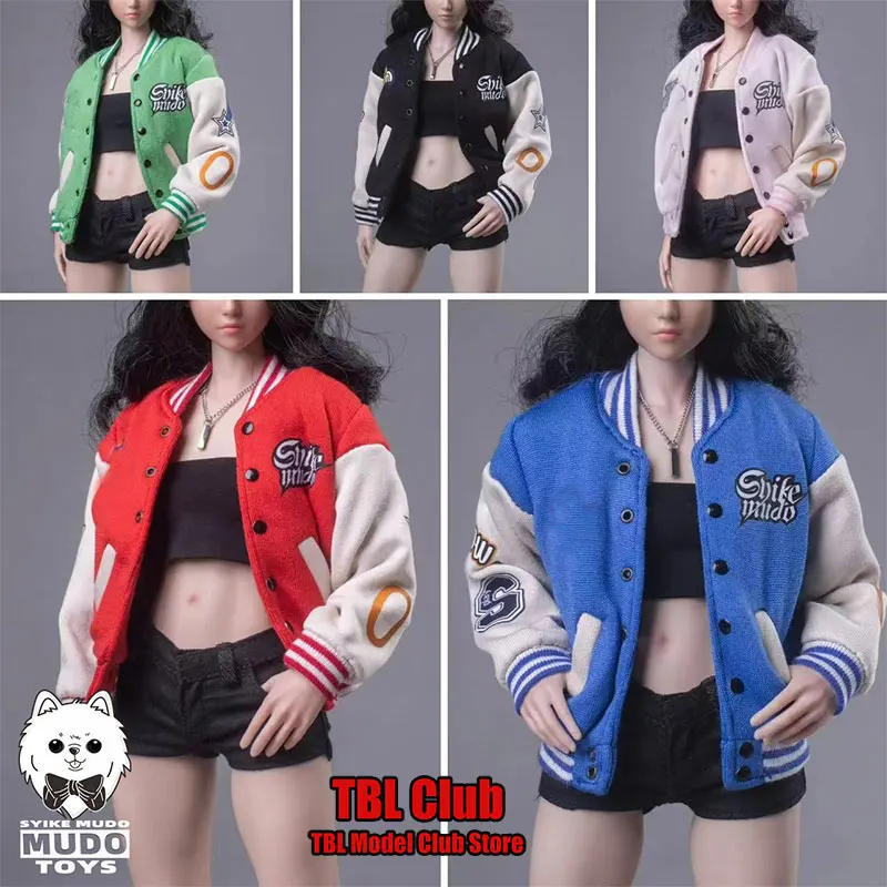 In Stock CTC-004 1/6 Scale Female Soldier Baseball Jacket Loose Print Vintage Coat Uniform For 12inch TBL PH Action Figure Doll