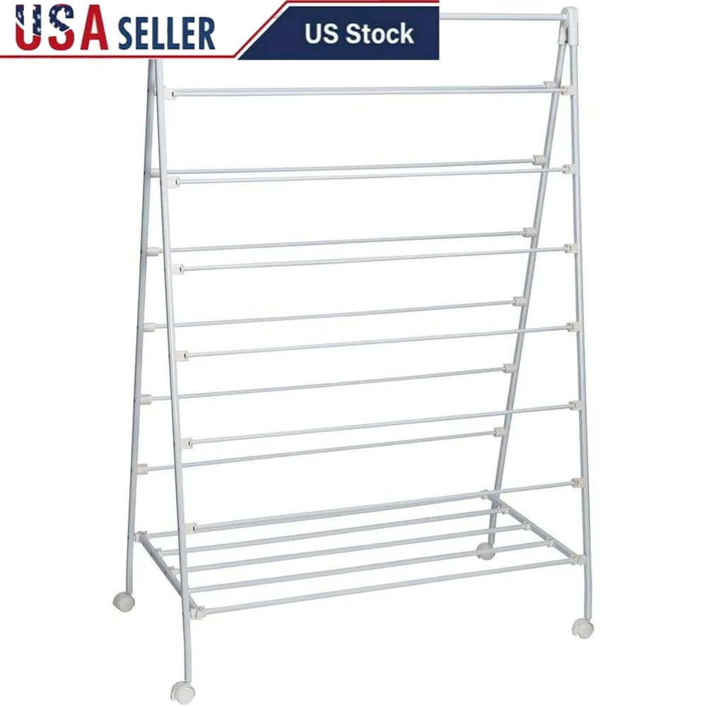 

A-Frame Drying Rack with 13 Drying Bars Steel Clothes Rack Portable Folding Laundry Drying Stand Adjustable Sturdy Storage