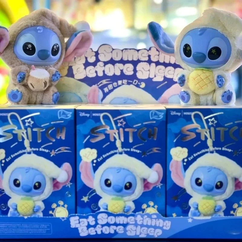 Kawaii Stitch boîte aveugle sac manger une chose avant dormir série pendentif en vinyle poupée mignonne boîte mystère poupée moelleuse cadeau Surprise