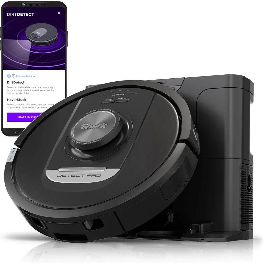 

Robot Vacuum Cleaner, 30 Day Debris Capacity HEPA Filter Self-Empty Bagless Base, Detect Pro with NeverStuck Technology