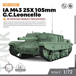 SSMODEL SS72690 1/72 25mm Military Model Kit Italy M43 105mm/L25 G.C.Leoncello