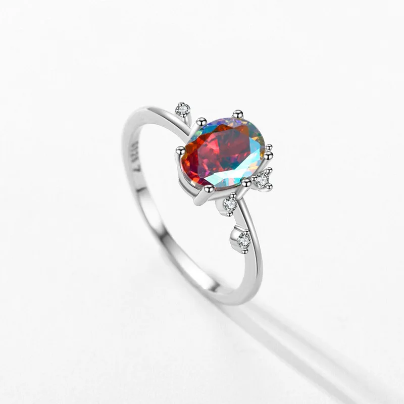 

GL New Lightweight Luxury Colorful Zircon Ring for Women, Unique High-End Popular Ring, Ideal Gift