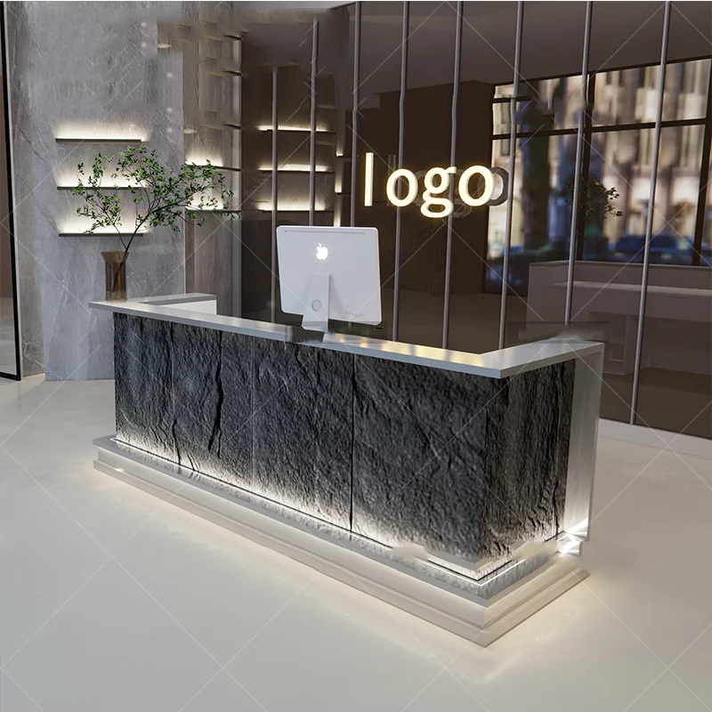 Bureaux Register Reception Desk Front Standing Designer Office Nail Desk Luxury Modern Bureaux Rezeption Desk Beauty Furniture