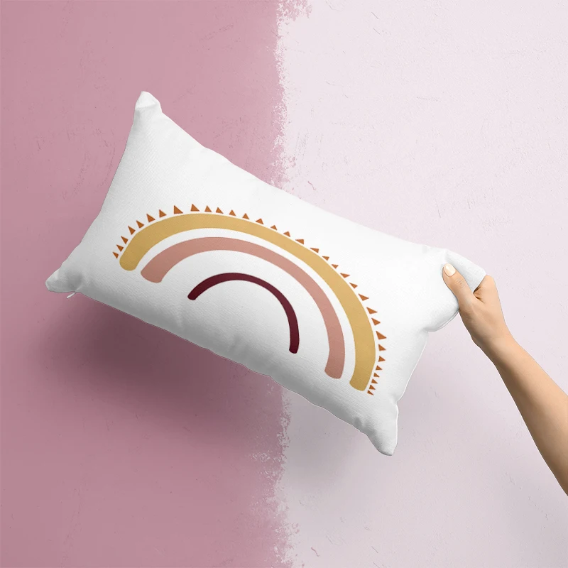 Cute Cloud Rainbow Long Pillowcase Sofa Bedroom Pillowcase Removable and Washable Multi-size Pillowcase 30x50, 40x60, 50x70