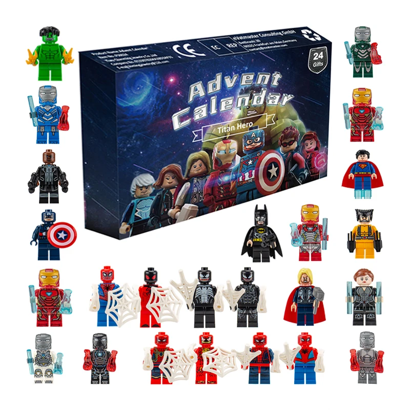 Disney Marvel Advent Calendar Box Figure Anime Action Figure Model Building Blocks Christmas Advent Calendar Countdown Kids Toys