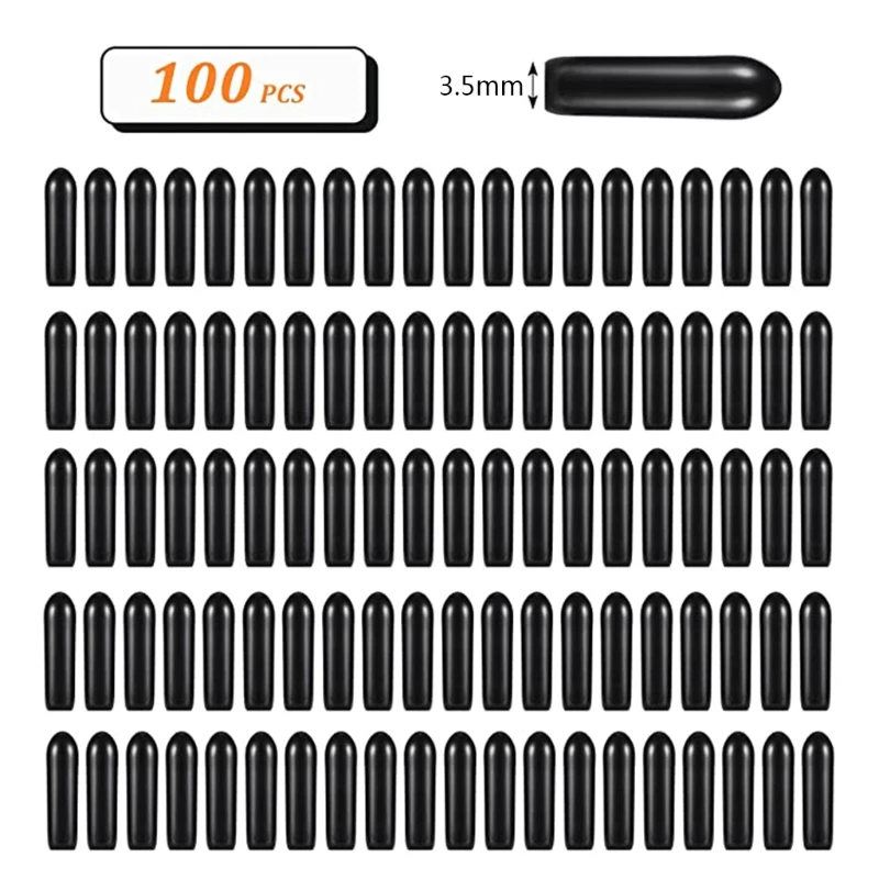 367A Comfort Rubber Tips for Dog Prong Collar Dogs Pinch Training Collars Accessories 100 Pcs 4 Sizes to Choose from