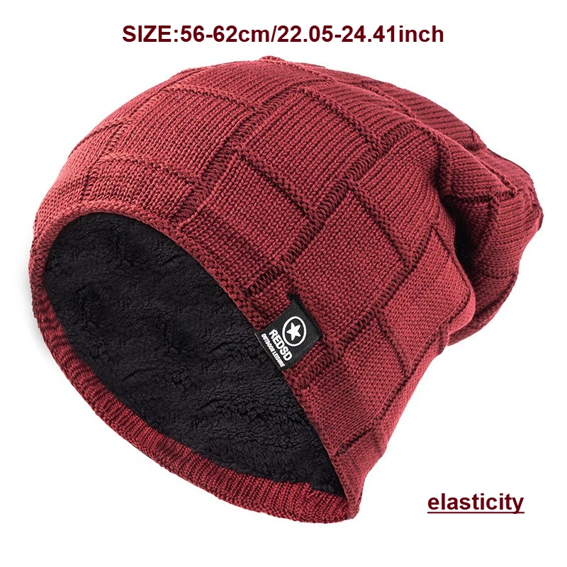 رجل كبير الحجم سميكة بونيه الشتاء الرياضة في الهواء الطلق الدافئة Skullies قبعة الرجال سدادات حماية الأذن قبعة متماسكة يندبروف التزلج القبعات Gorro #4