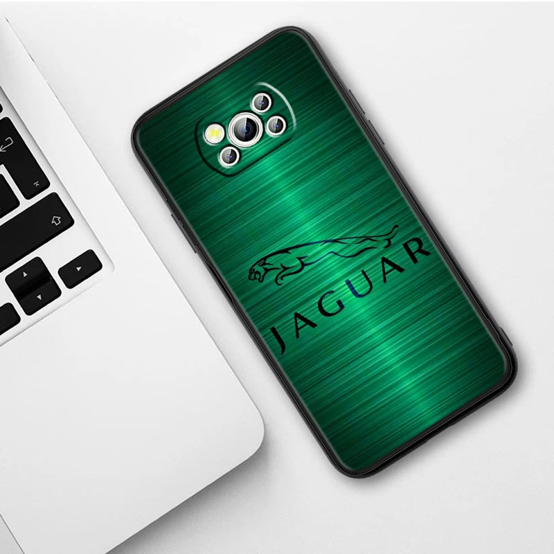 JAGUARS Car Cool Logo For Xiaomi Poco C65 C61 F6 F5 F4 F3 M6 M5 M4 M3 M5S X5 X4 X3 C65 Pro GT 4G 5G Black Phone Case