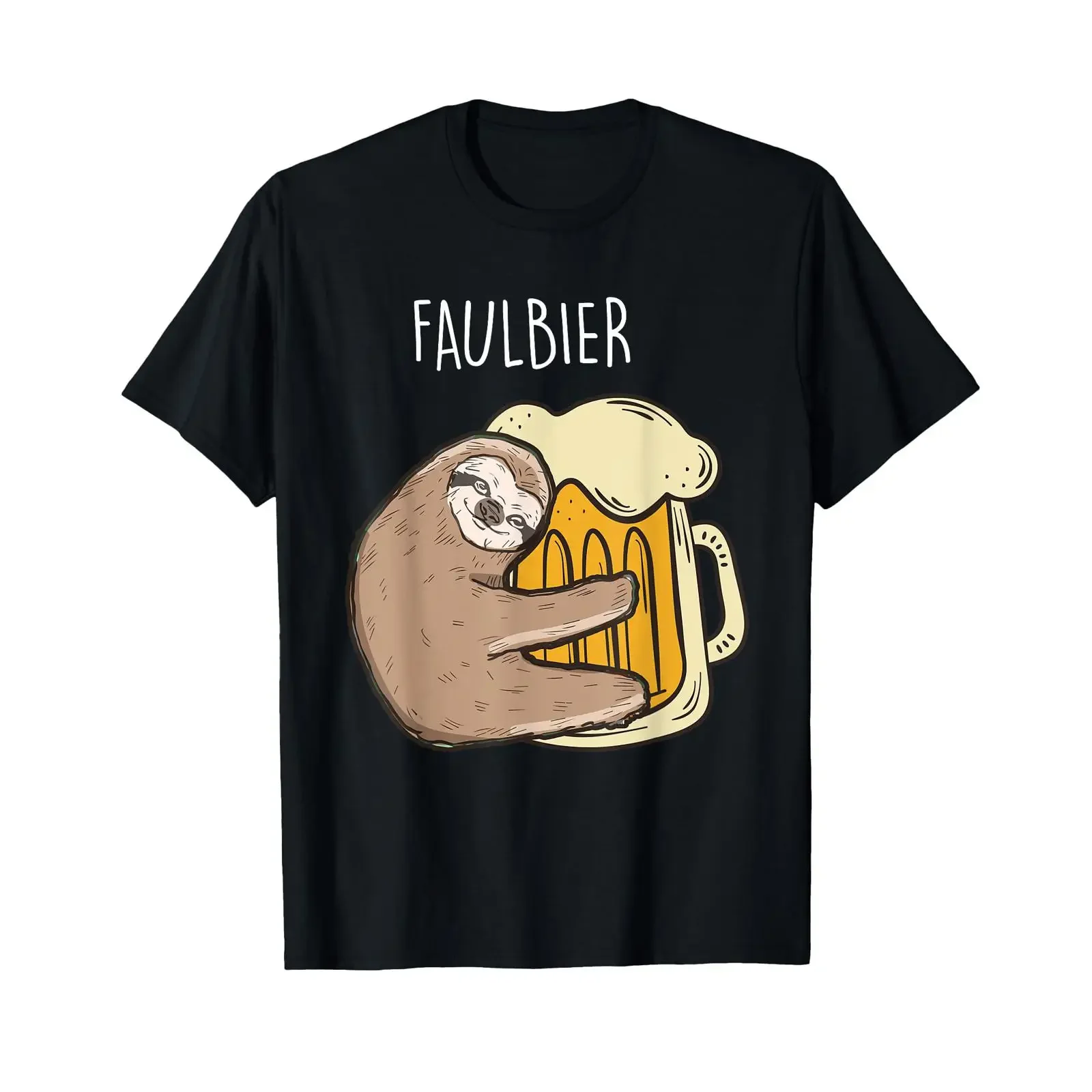 Sloth Beer Mug Lounging Drinking Tent T Shirt vintage Washed designer clothes Versatile Slightly Comfortable Breathable Stylish