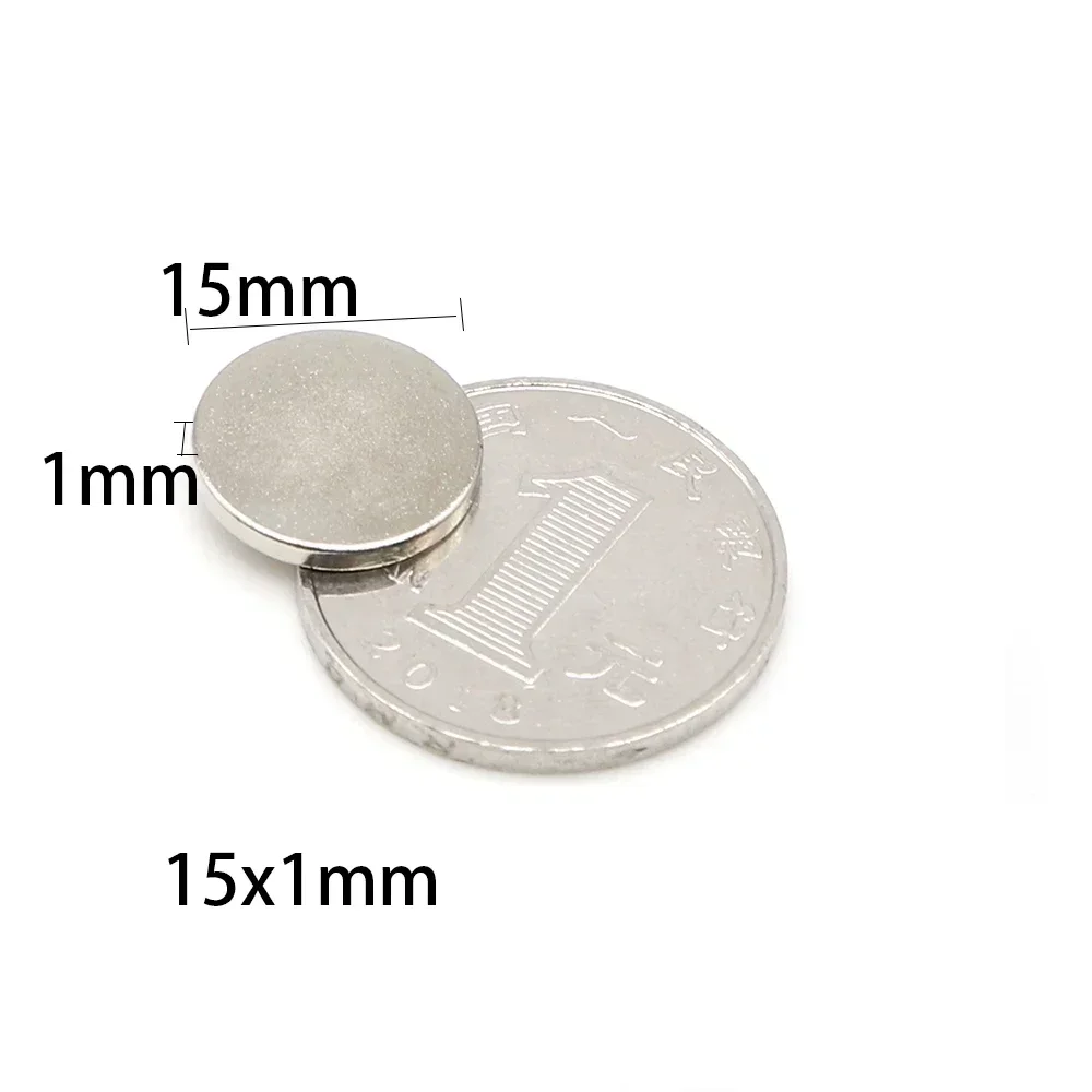 N45 15x1mm 15x2mm Magnet  Neodymium Nickle Ebike Search Magnetic Motor Scooter Fridge Motor Generation Factory Aiment Strong