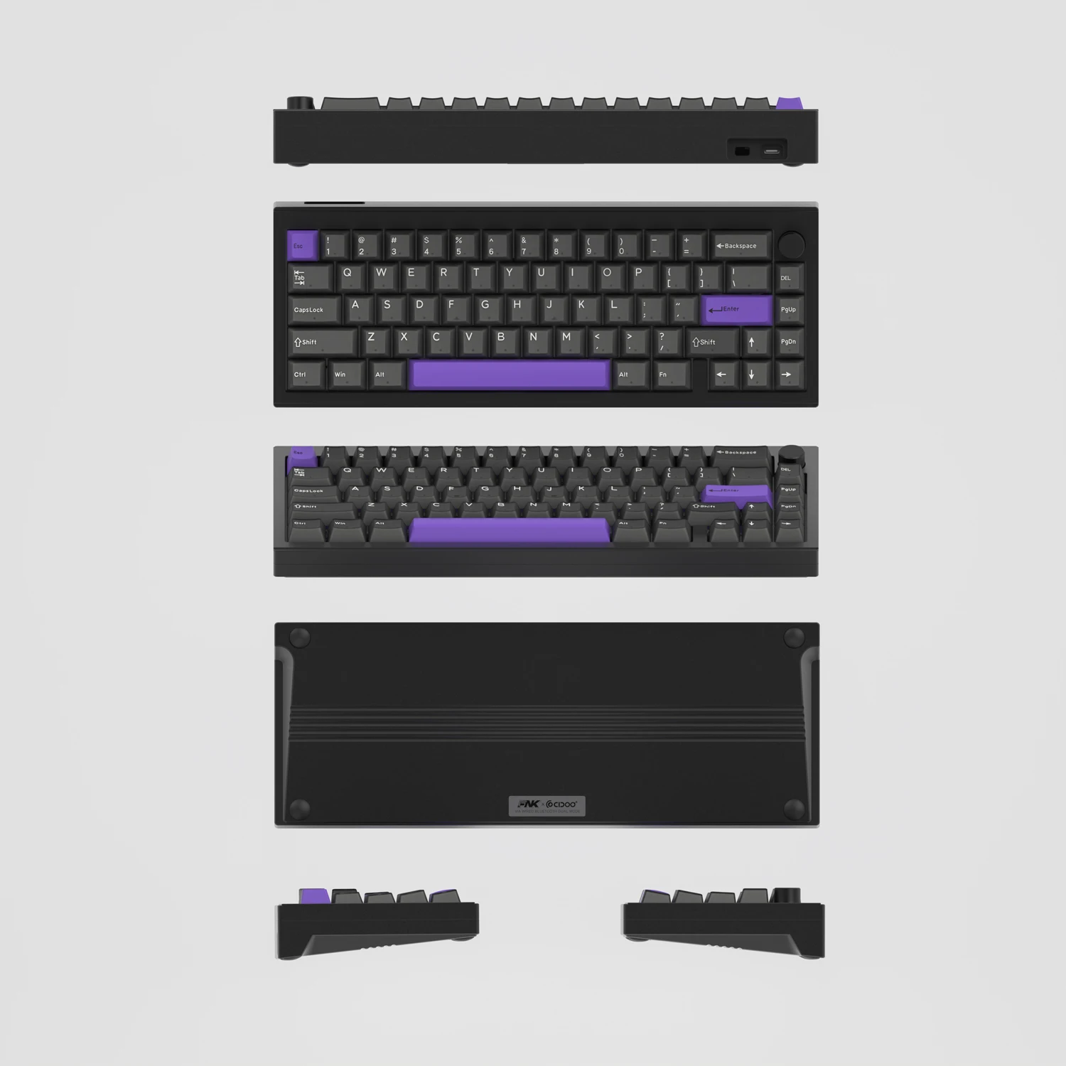 Imagem -05 - Finalkey V65 r2 Kit de Teclado de Alumínio Suporta Através de Dupla-modo Bluetooth Wired Gaxeta Rgb 65 Barebones