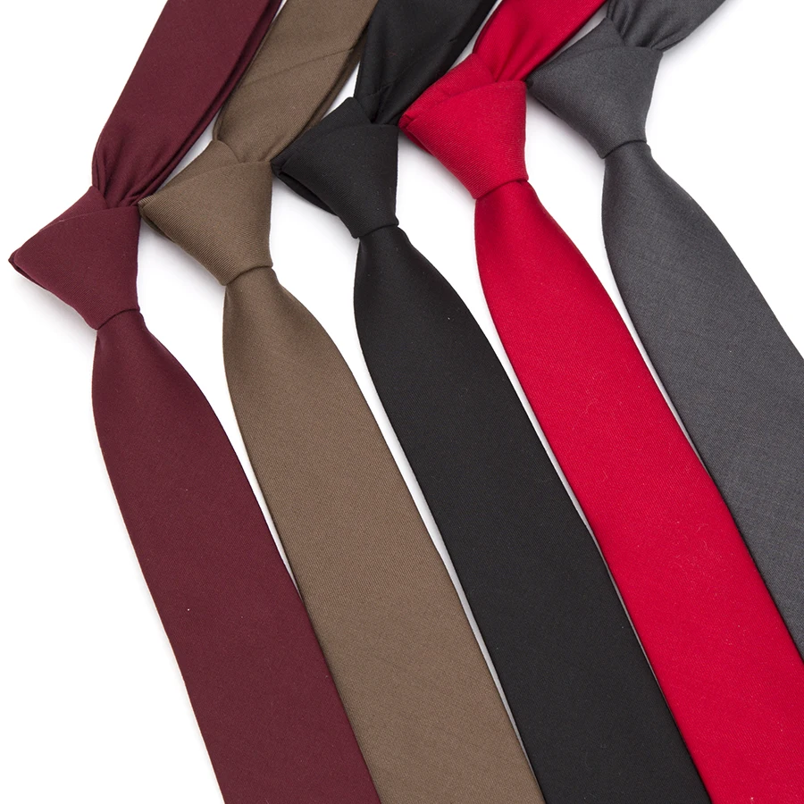 Corbata Delgada de Lana para Hombre, Corbata de Moda para Traje de Boda, Negocios, Fiesta, Corbata Clásica Delgada de Color Sólido, Corbata Casual de 6 cm, Corbata Roja