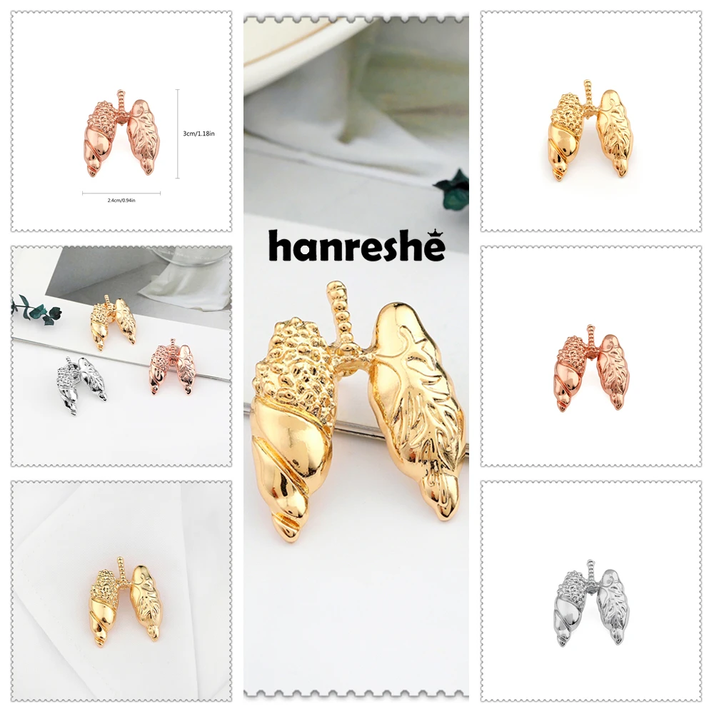 Hanreshe Meidcal Lung Pin Anatomy Respiratory Medicine Jewelry Lung Shape Brooch Badge for Doctor Nurse